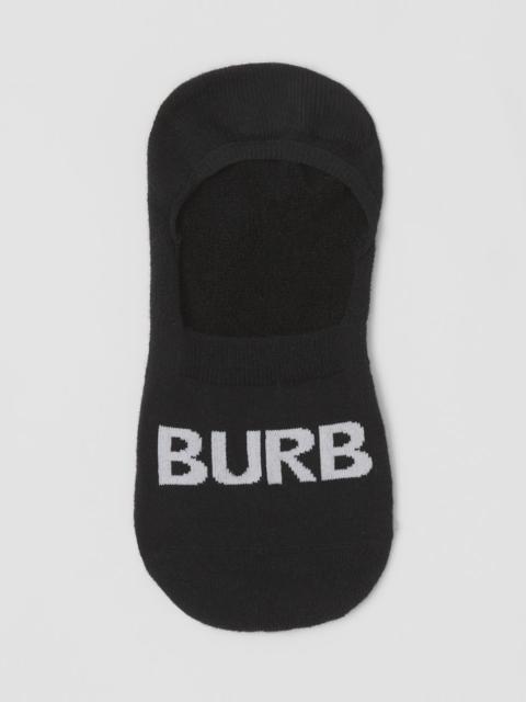 Burberry Logo Intarsia Cotton Blend Sneaker Socks