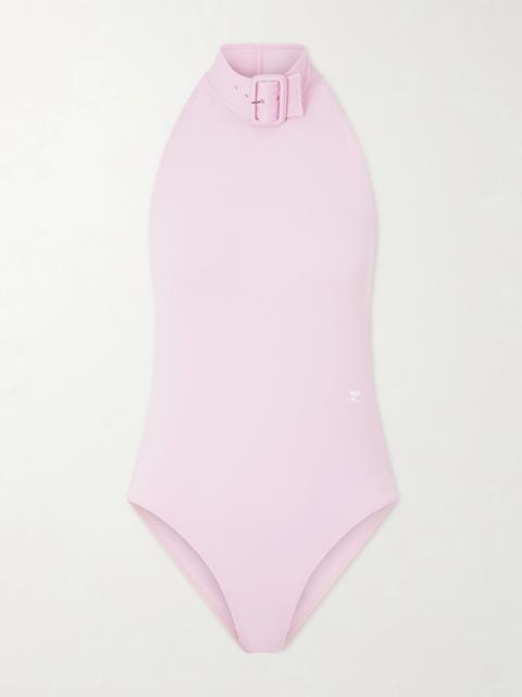 courrèges Buckled Jersey Mockneck Bodysuit