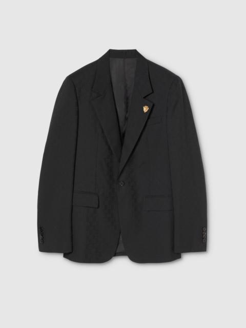 GUCCI Single-breasted GG wool jacket