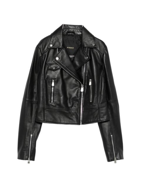 PINKO Pinko Zip Leather Jacket