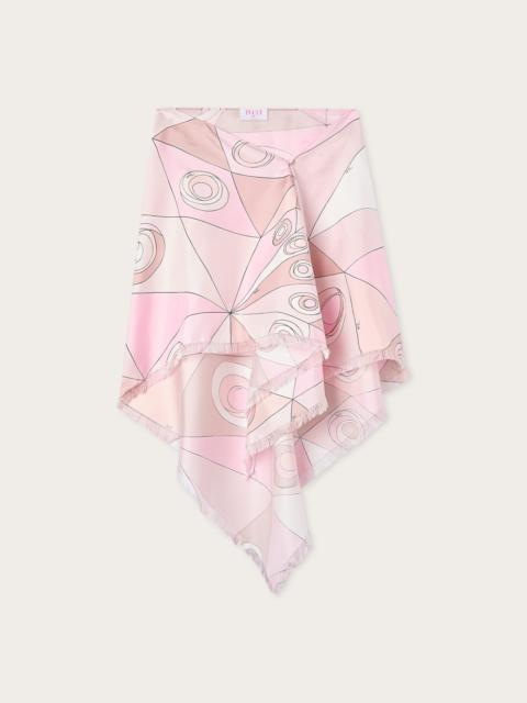 PUCCI OCCHI PRINT ASYMMETRICAL SILK SKIRT