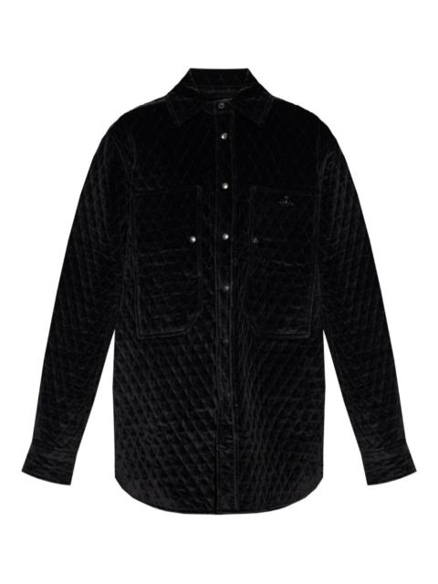 Vivienne Westwood logo-appliqué quilted velvet jacket