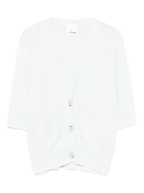 Allude button short-sleeve cardigan