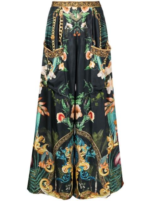 CAMILLA graphic-print wide-leg trousers