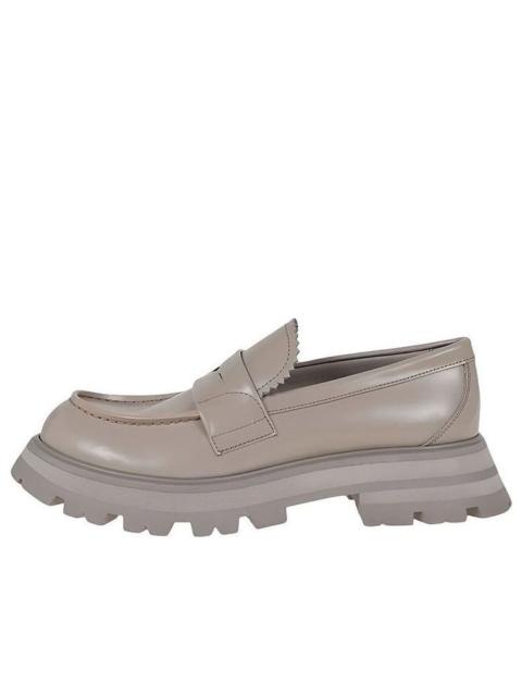 Alexander McQueen (WMNS) Alexander McQueen Wander Leather Loafers 'Brown Grey' 708061WIC6A2104