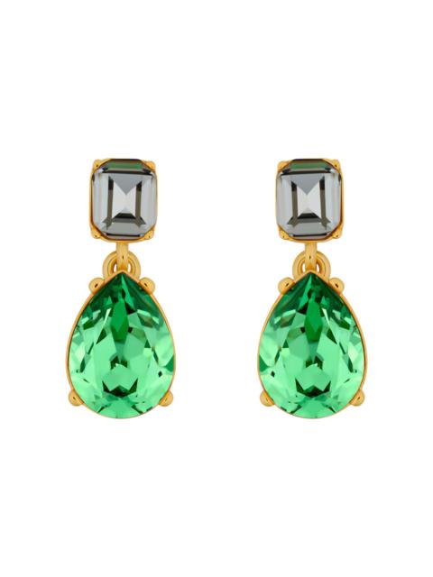 Oscar de la Renta Women's 24K-Gold-Plated & Glass Crystal Drop Earrings - Peridot