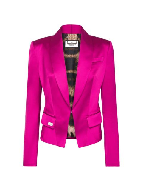 Sartorial single-breasted satin blazer