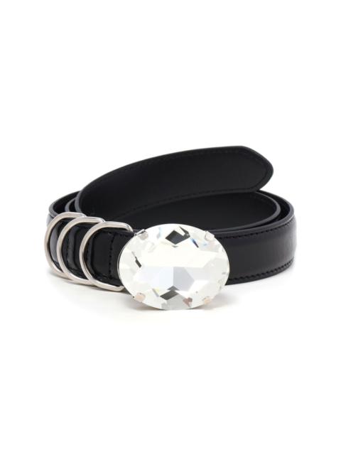 Alessandra Rich crystal-buckle leather belt