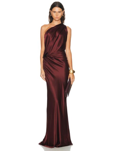THE SEI Draped One Shoulder Gown