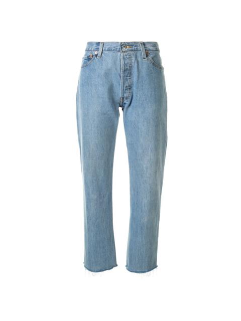 Stove pipe cropped jeans