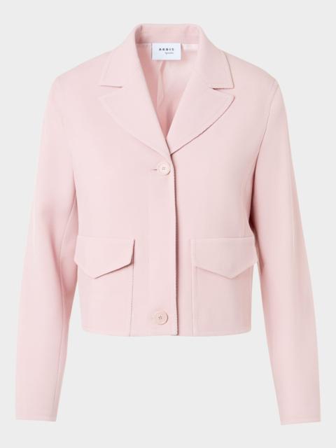 AKRIS Wool Twill Single-Breasted Short Jacket