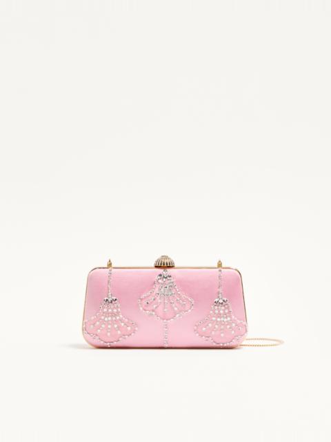 Valentino VALENTINO GARAVANI CARRY SECRETS SATIN MINAUDIERE WITH FLORAL PATTERN EMBROIDERY