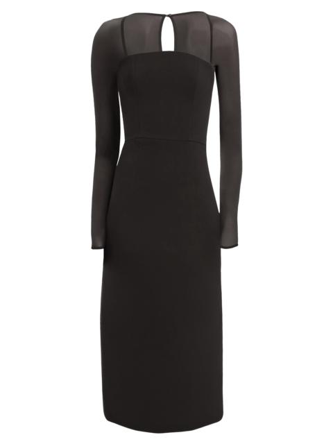 Dress The Population Women's Maxine Sheer Sleeve Cocktail Dress - Black