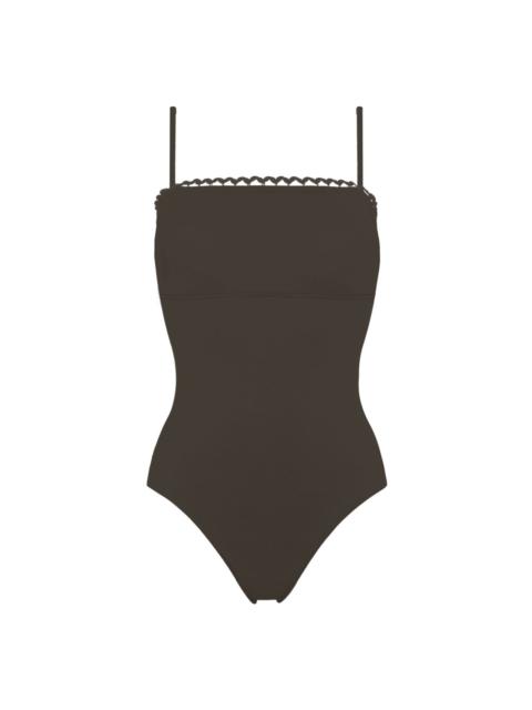 Night picot-trimmed swimsuit