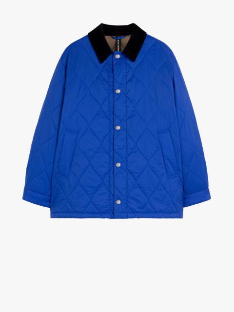 TEEMING BLUE NYLON QUILTED COACH JACKET
