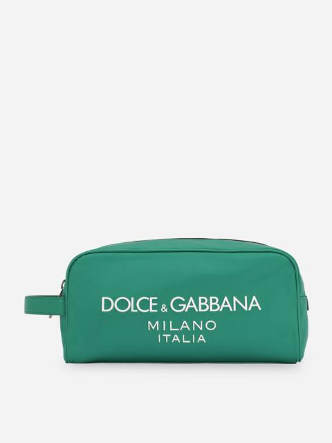 Dolce & Gabbana Nylon toiletry bag with rubberized logo