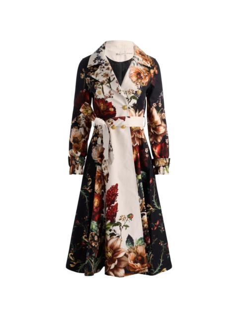 Alice + Olivia Ellie floral-print trench coat