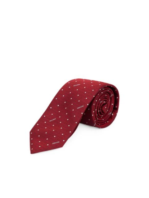 Moschino polka-dot logo-print silk tie