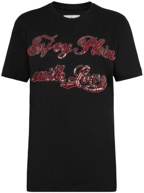 PHILIPP PLEIN slogan-print cotton T-shirt