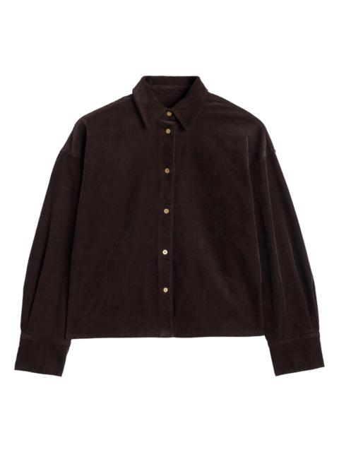 7 For All Mankind Women's Nina Cropped Corduroy Shacket - Corduroy Coffee