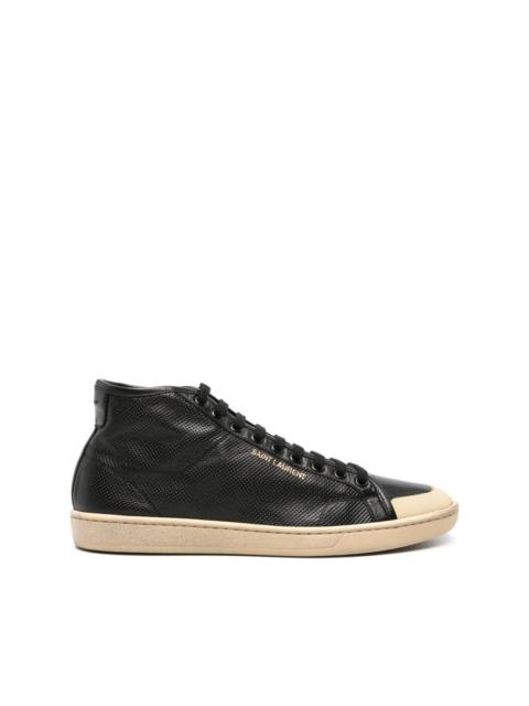 SAINT LAURENT leather mid-top sneakers