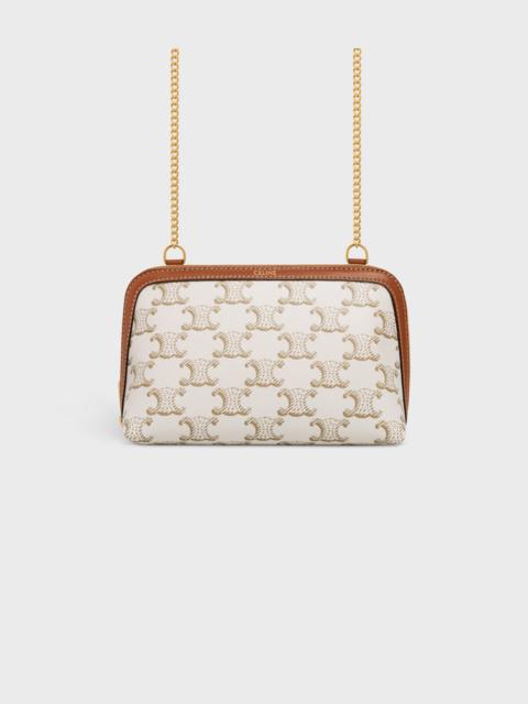 Clutch with Chain in Triomphe canvas and Lambskin