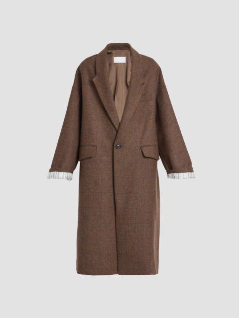 Maison Margiela Women's Cocooning Oversized Windowpane Check Coat - Brown