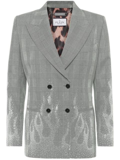 PHILIPP PLEIN flame-appliqué blazer