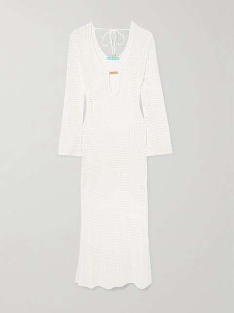 MELISSA ODABASH Casey Embellished Open-knit Coverup