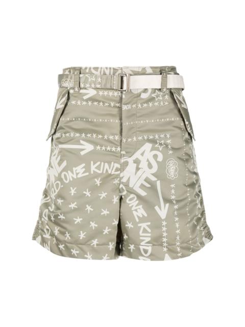 graphic-print cotton shorts