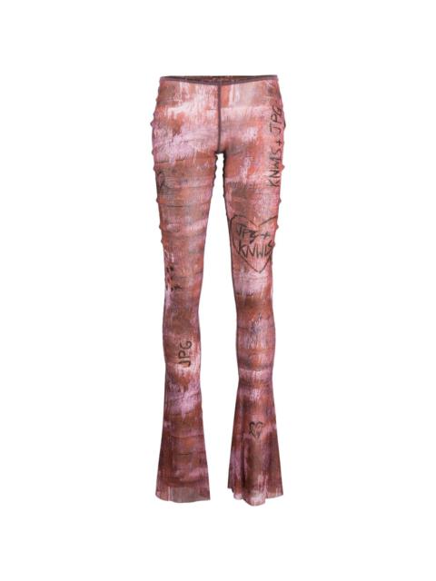 x KNWLS graphic-print flared trousers