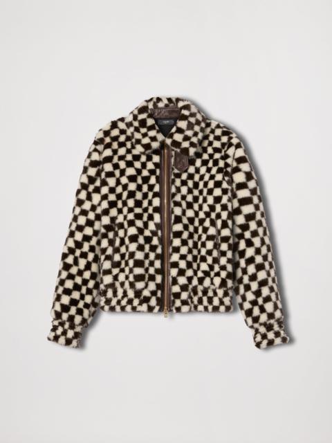 AMIRI CHECKERED FAUX FUR BLOUSON