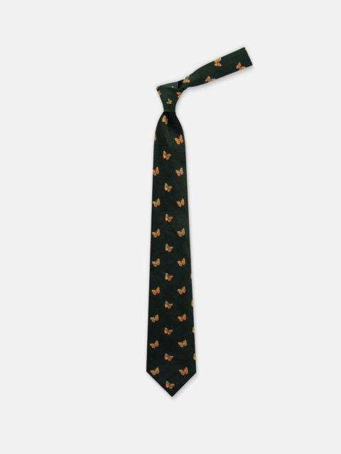 J. PRESS MADE-IN-UK GREEN BUTTERFLIES CLUB TIE