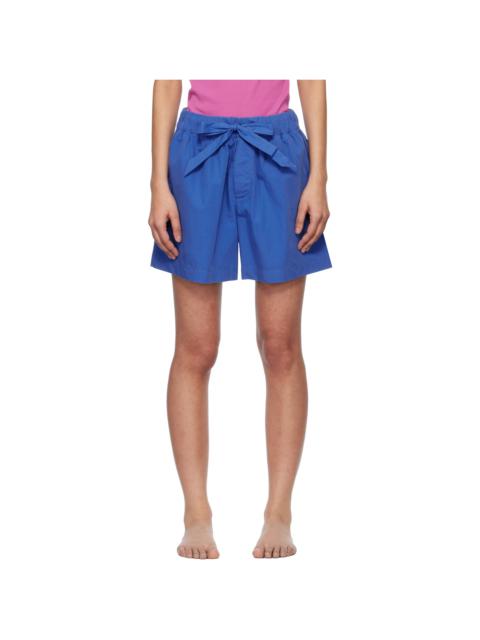 TEKLA Blue Poplin Pyjama Shorts
