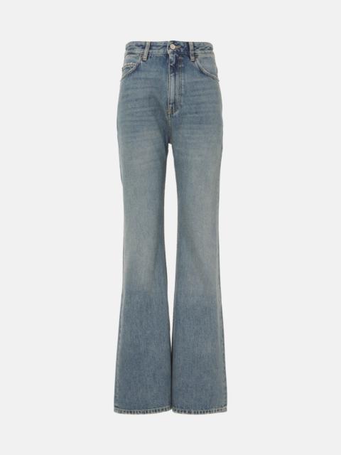 Mid-rise flared jeans