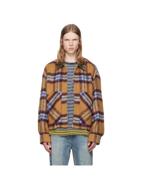 We11done Tan Camel Check Pattern Jacket