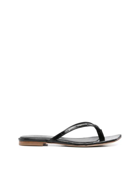 Croco Slanted flip-flops