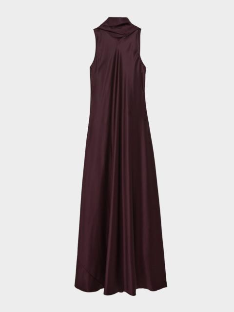 REISS Fae Satin Cape Maxi Dress