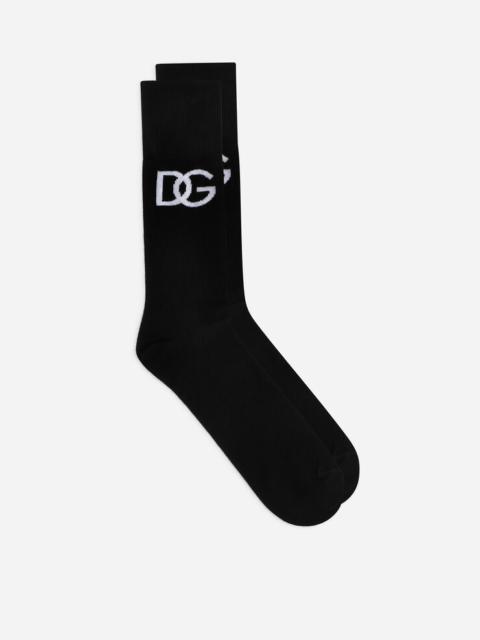 Dolce & Gabbana Stretch cotton socks with jacquard DG logo