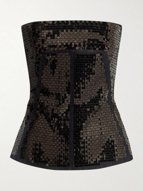 Rick Owens Sequined denim top Bronze