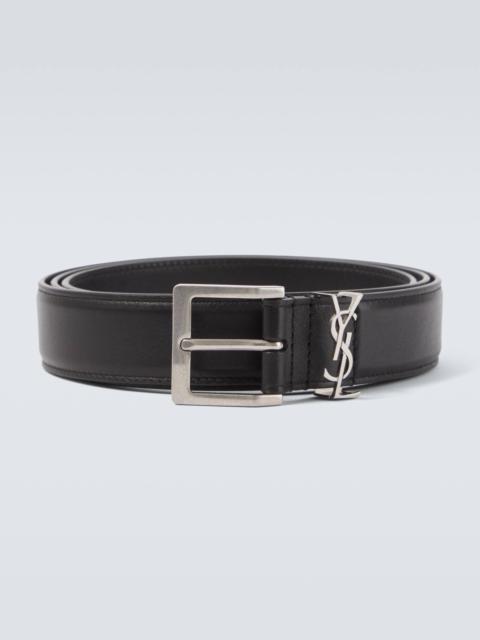 SAINT LAURENT Cassandre leather belt