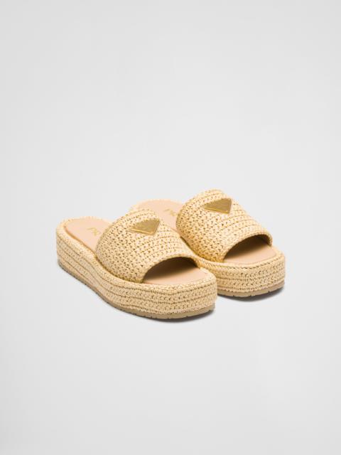 Prada Crochet flatform slides