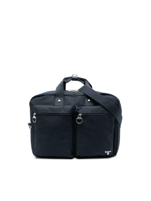 Barbour multi-zip pocket laptop bag