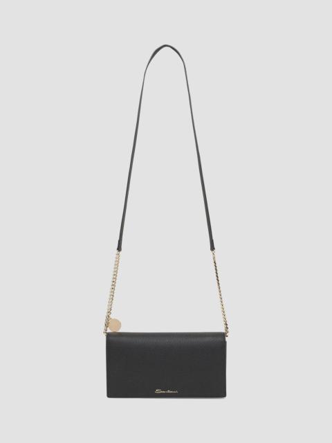 Santoni Women's Wallet-on-Chain Leather Crossbody Bag - Black