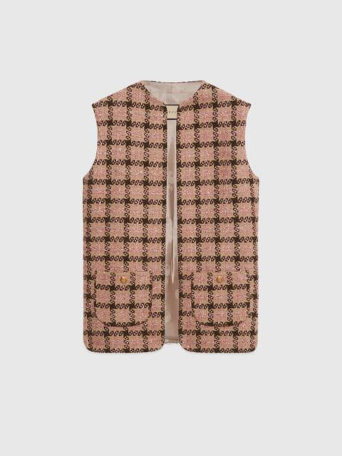 GUCCI Lamé check tweed vest