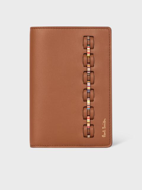 Paul Smith Woven Front Calf Leather Passport Cover Wallet