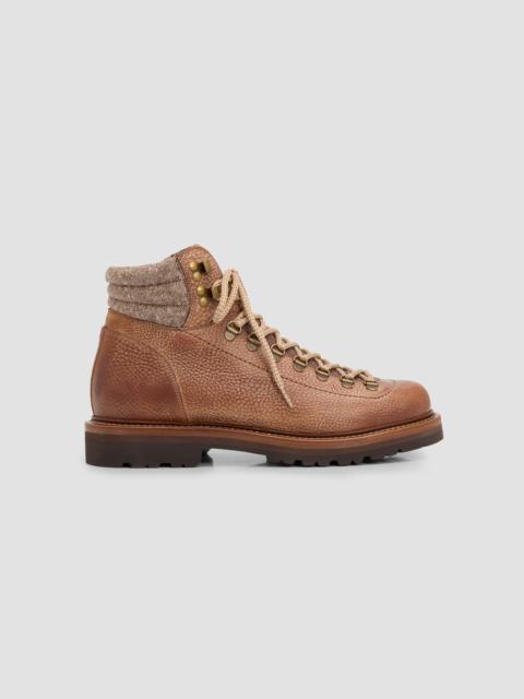 Brunello Cucinelli Men's Grain Leather Alpine Boots - Camel