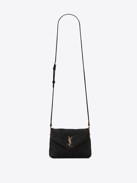 loulou toy strap bag in suede and quilted leather