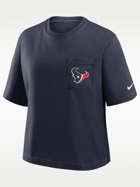 Nike Houston Texans Rewind Pocket Boxy Women's Nike NFL T-Shirt