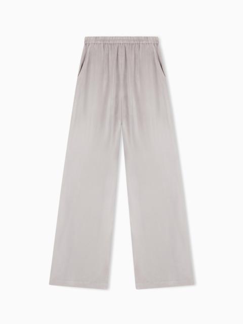 EMPORIO ARMANI ELASTICATED-WAIST TROUSERS IN FLOWING WASHED LYOCELL